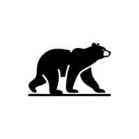 black and white bear logo. bear logo design template vector