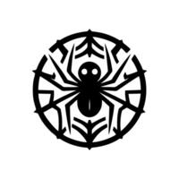 negro araña logo ilustración diseño. araña logo vector