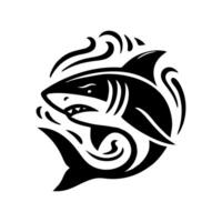 negro tiburón logo diseño vector