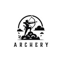 Archer Logo Designs concept, Archery Silhouette Logo designs , Archer Sport logo vector