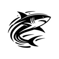 Shark logo design illustration. Black shark logo design vector