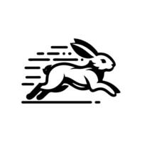 Rabbit running logo design template vector