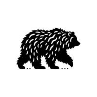 black and white bear logo. bear logo design template vector