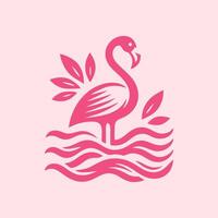 flamingo bird logo design, flamingo bird illustration, beautiful and elegant flamingo bird design vector