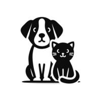 diseño de logotipo de perro y gato vector