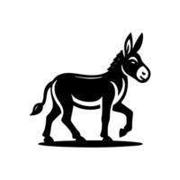 Donkey logo design illustration. Black Donkey icon logo vector