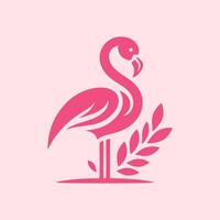 flamingo bird logo design, flamingo bird illustration, beautiful and elegant flamingo bird design vector