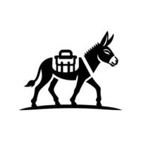 Donkey logo design illustration. Black Donkey icon logo vector