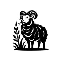 sheep logo design. illustration of black sheep vector