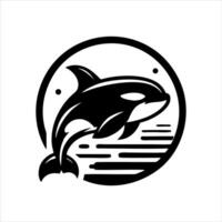 orca ballena logo diseño ilustración vector