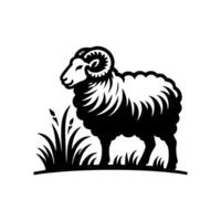 oveja logo diseño. ilustración de negro oveja vector