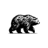 black and white bear logo. bear logo design template vector