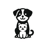 diseño de logotipo de perro y gato vector