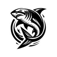 Black Shark logo design vector