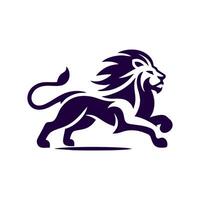 Running lion logo. Lion logo illustration vector