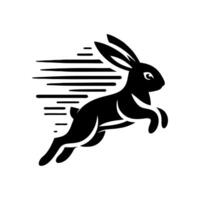 Logos of rabbit is running. Black bunny running logo concept. Rabbit logo design vector