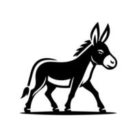 Donkey logo design illustration. Black Donkey icon logo vector