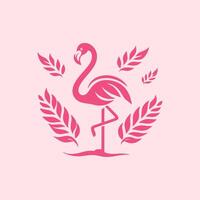 flamingo bird logo design, flamingo bird illustration, beautiful and elegant flamingo bird design vector