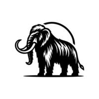 mammoth animal logo design. Tough black mammoth design. illustration design vector