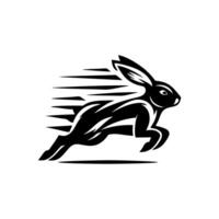 Logos of rabbit is running. Black bunny running logo concept. Rabbit logo design vector