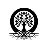 black tree logo design inspiration vector