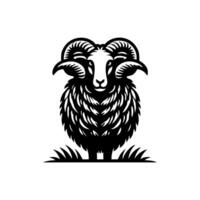 sheep logo design. illustration of black sheep vector