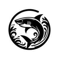 negro tiburón logo diseño vector