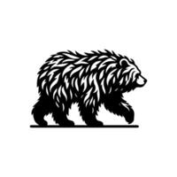 black and white bear logo. bear logo design template vector