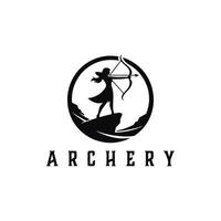 Archer Logo Designs concept, Archery Silhouette Logo designs , Archer Sport logo vector