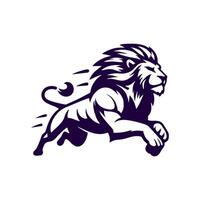 Running lion logo. Lion logo illustration vector