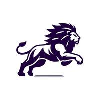 Running lion logo. Lion logo illustration vector