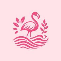 flamingo bird logo design, flamingo bird illustration, beautiful and elegant flamingo bird design vector