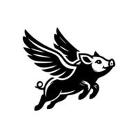 flying pig logo design, hog logo design vector