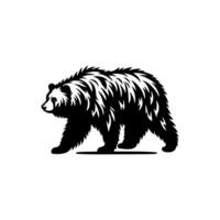 black and white bear logo. bear logo design template vector