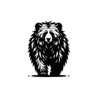 black and white bear logo. bear logo design template vector