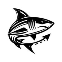 Black Shark logo design vector