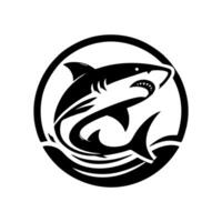 Shark logo design illustration. Black shark logo design vector