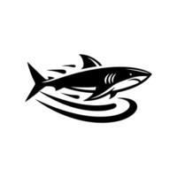 Shark logo design illustration. Black shark logo design vector