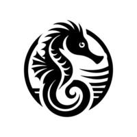 caballo de mar logo diseño ilustración vector