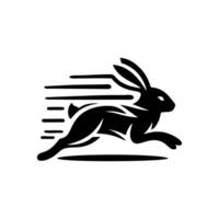 Rabbit running logo design template vector