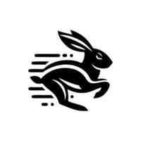 Logos of rabbit is running. Black bunny running logo concept. Rabbit logo design vector