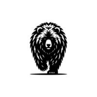 black and white bear logo. bear logo design template vector