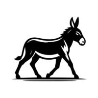 Donkey logo design illustration. Black Donkey icon logo vector