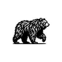 black and white bear logo. bear logo design template vector