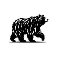 black and white bear logo. bear logo design template vector