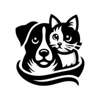 diseño de logotipo de perro y gato vector