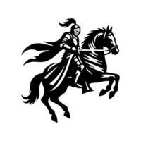 equestrian knight logo design. Horse warrior logo. war horse silhouette vector