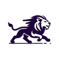 Running lion logo. Lion logo illustration vector