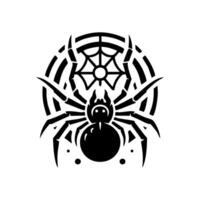 negro araña logo ilustración diseño. araña logo vector