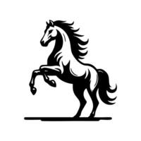 Horse logo design. Standing stallion logo. black and white horse logo design vector